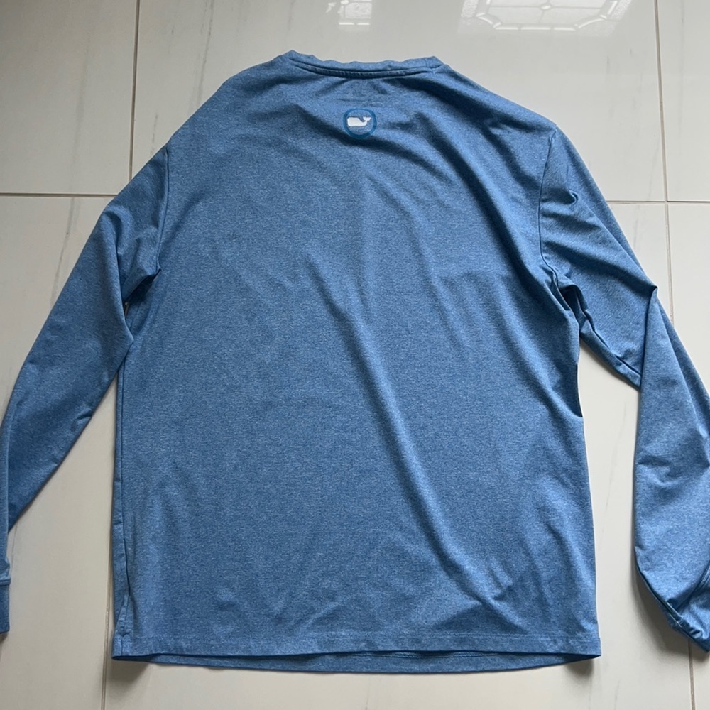 Vineyard Vines Long Sleeve Heathered Blue New Jersey Logo Performance T Size S - Picture 5 of 5
